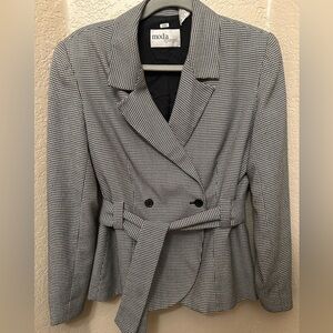 Moda Speigel Preloved Houndstooth Black/White Checkered Blazer, Size 4